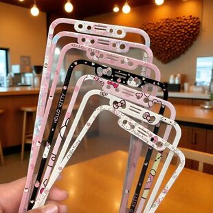 适用苹果13钢化玻璃膜iPhone11彩膜X/XS贴膜17/16/15Promax卡通膜手机膜