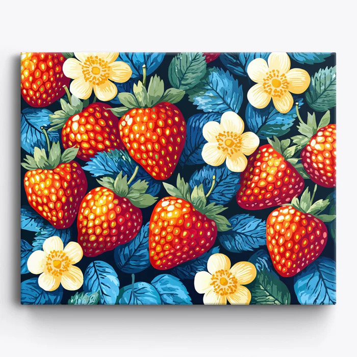 水果花卉插画数字油画diy填色手绘油彩画减压装饰画支持喷绘打印图片