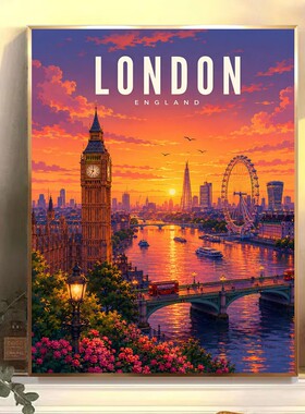 世界旅游景点系列4数字油画DIY手绘丙烯油彩装饰画喷绘打印成品画