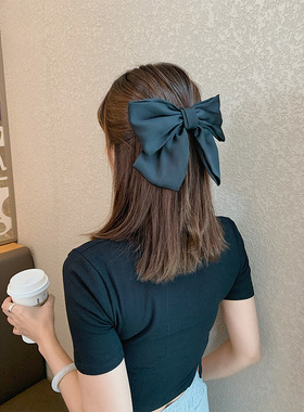 黑色红色超大蝴蝶结发夹顶夹韩国夹子弹簧夹发夹后脑勺发卡发饰