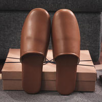 Japanese-style spring and autumn genuine sheepskin home slippers, high-end bedroom anti-slip home cowhide floor slippers for men and women thumbnail 6
