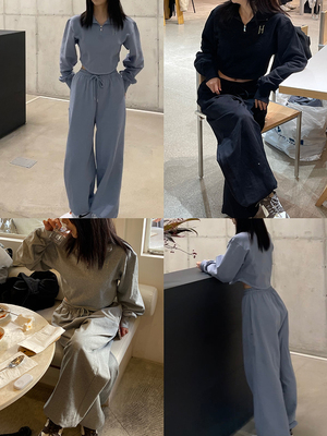 HGE睡格好觉宽松半拉链运动套装