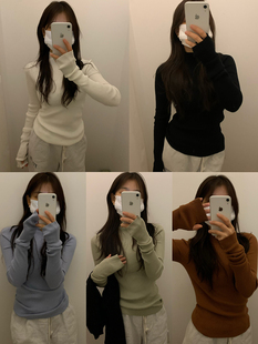 秋冬堆堆袖 半高领针织衫 兔绒包芯纱毛衣 进店bi入 HGE睡格好觉