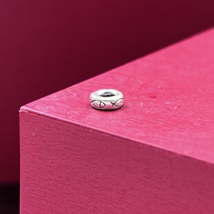 纯银隔珠3D足银999小鱼儿转运珠银饰配件散珠隔珠DIY手串复古编绳