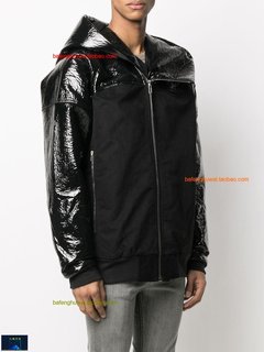 欧美正品Rick Owens DRKSHDW crinkled glossy防寒层男休闲上衣