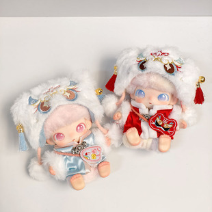 DIMOO新生日记系列娃衣搪胶盲盒守护眷恋依赖圣诞新年套装替换衣