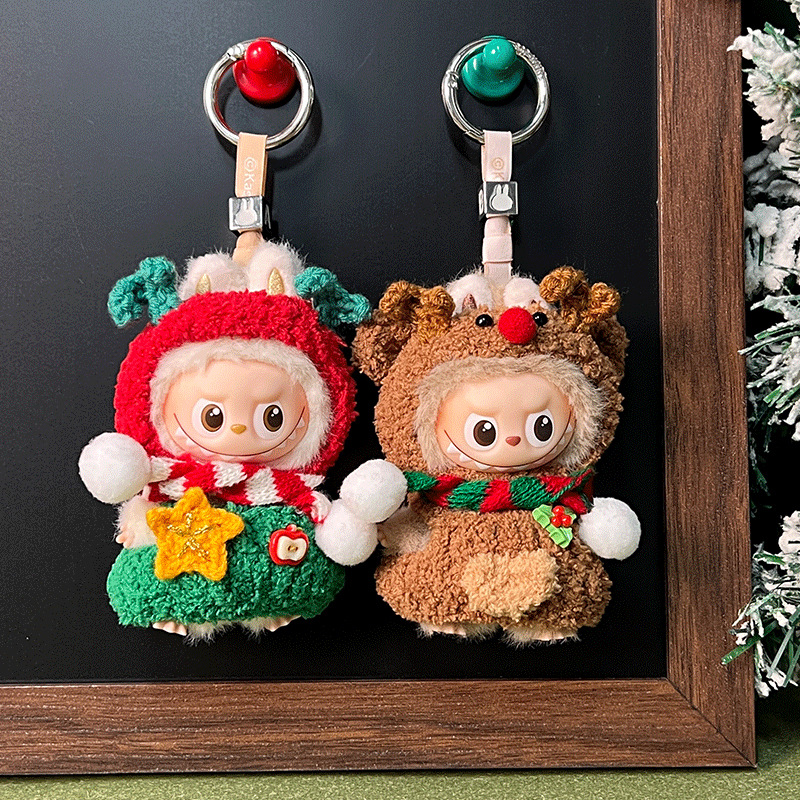 RMAX迷你拉布布圣诞节娃衣labubu四代心底密码冬日10cm配饰礼物衣