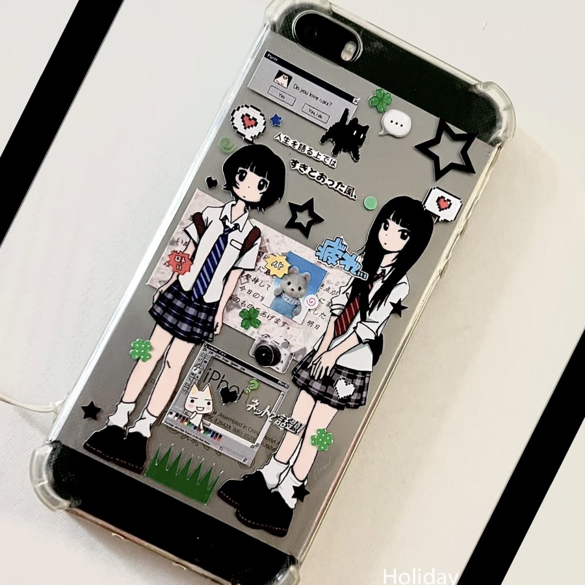 背包女孩姐妹元素适用15苹果14ProMax手机壳iPhone12全包14可爱13Pro软16Promax防摔11保护套16女X软8P四角6s