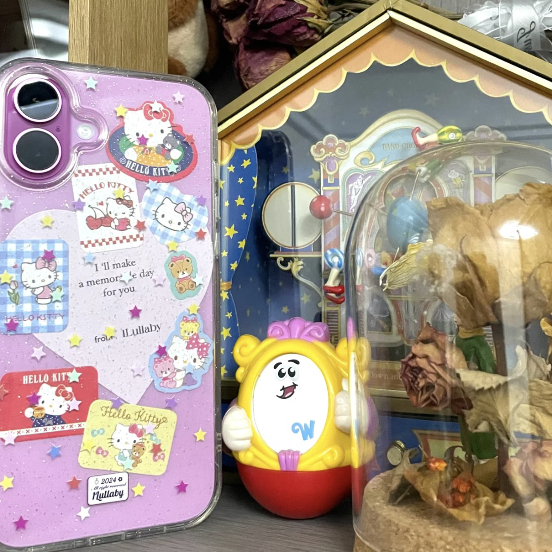 满屏星星凯蒂猫苹果适用15ProMax手机壳创意iPhone13新款12可爱14pro果冻细闪粉11软壳16pro防摔Xr透明8p少女