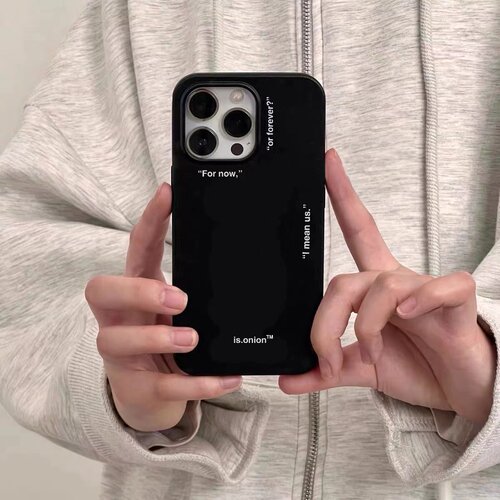 爆款「For now」字母黑色磨砂适用iPhone15promax壳14pro小众13promax复古12promax简约风16pro/11软壳xsmax