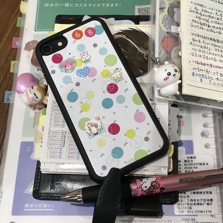 彩色波点小公仔适用苹果15promax手机壳iphone14pro保护套13卡通12可爱11磨砂玻璃背板硬16黑色软边17创意X/6