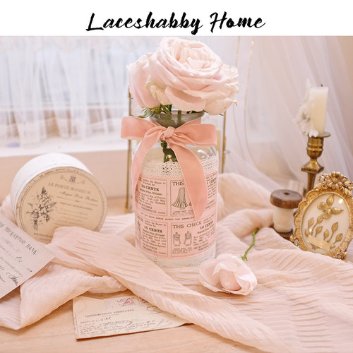 laceshabby新款欧式蕾丝玻璃花瓶