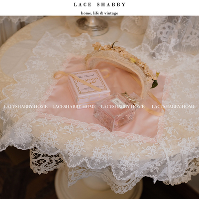 LACESHABBY刺绣法国蕾丝缎面餐垫