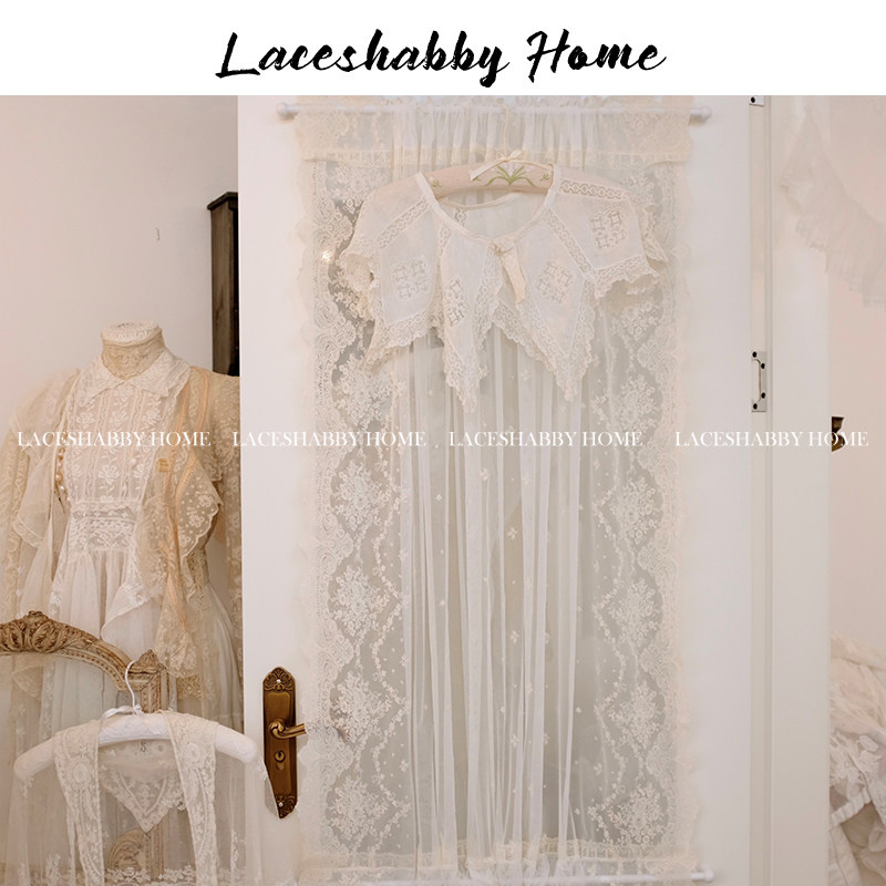 LACESHABBY法式复古浪漫洛可可绣花蕾丝窗幔绷纱帘窗纱