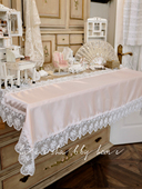 法式 太浪漫了 新款 复古浪漫蕾丝缎面桌旗桌布盖巾防尘钢琴罩
