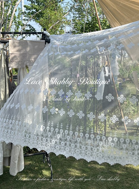 LACESHABBY法式复古白色绣花桌布