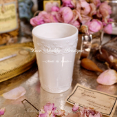 LACESHABBY新款 复古浪漫浮雕玫瑰白色骨瓷水培花瓶花器花杯 法式