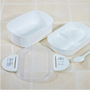 茶花饭盒便当盒微波炉加热食品级塑料便携双层分格上班族学生
