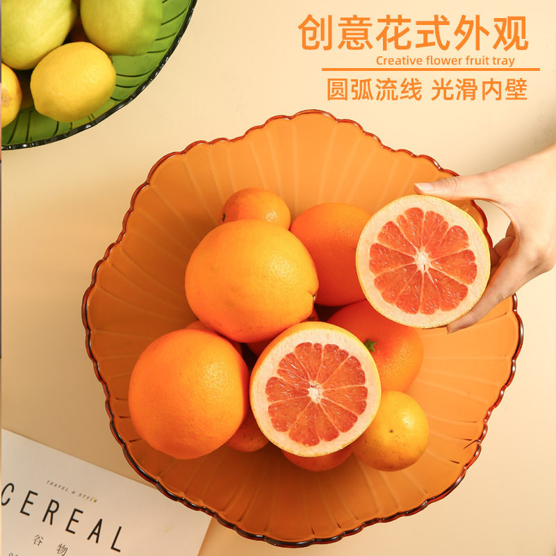 茶花花式果盘PS材质花型塑料透