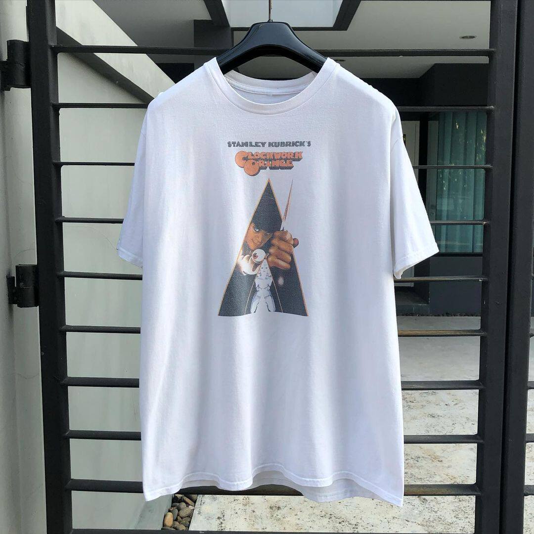 美式复古Clockwork Orange发条橙电影海报VTG高街潮牌纯棉短袖T恤