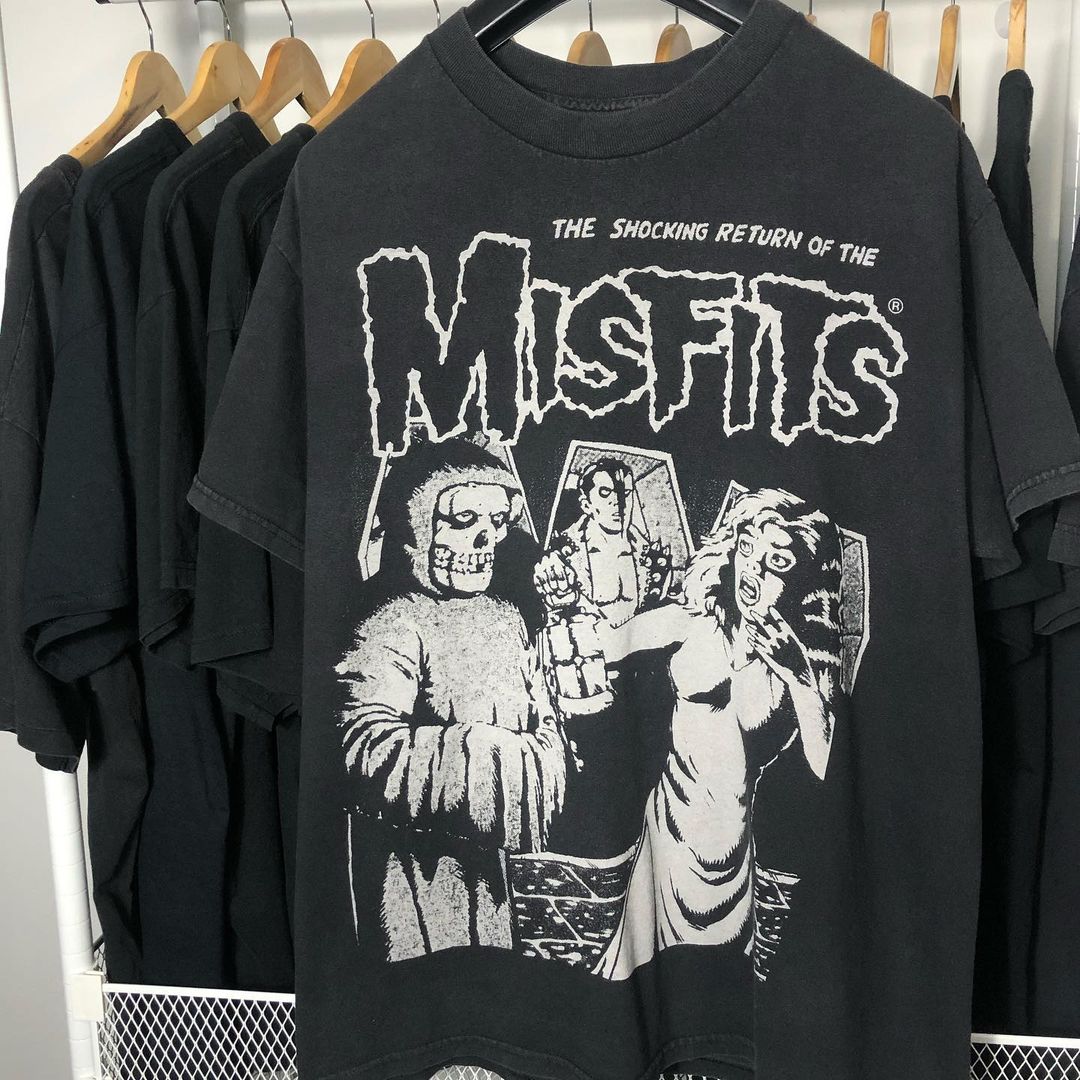 theMisfits硬核朋克摇滚短袖T恤