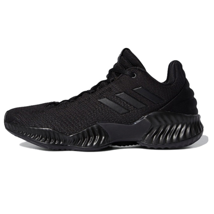 adidas Pro Bounce 2018 Low 篮球鞋 男款 黑色减震低帮运动缓震