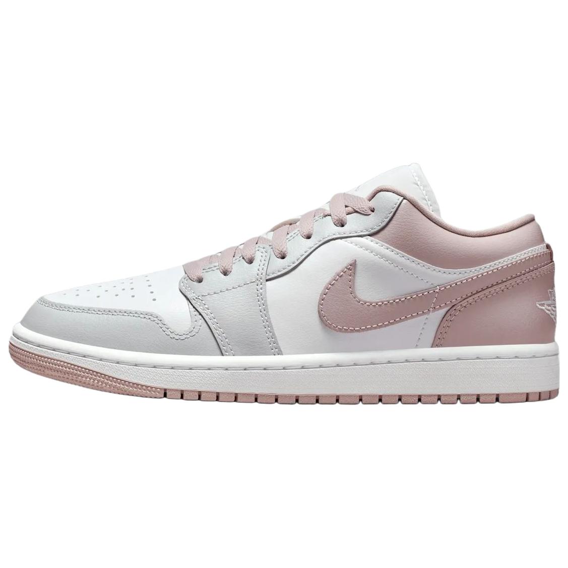Jordan Air Jordan 1 舒适经典复古简约低帮减震篮球鞋 女款 粉白