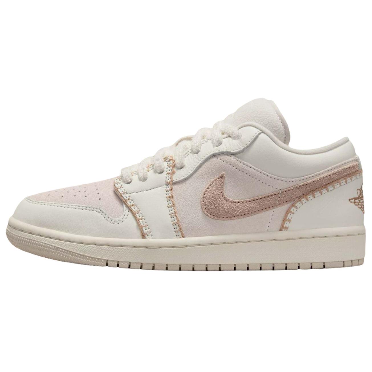 Jordan Air Jordan 1 舒适经典复古简约低帮减震篮球鞋 女款 米色