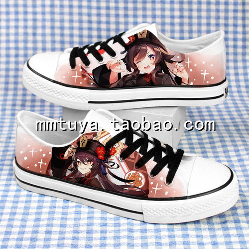 原神联名低帮帆布鞋周边动漫板鞋