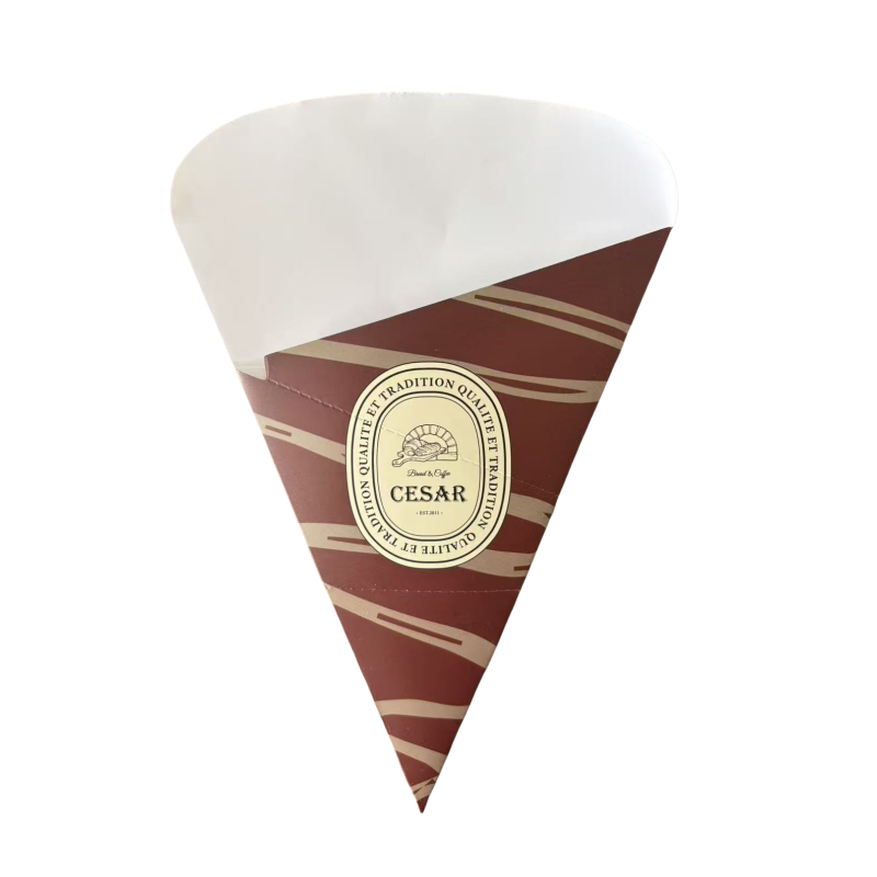 可丽饼纸托包装纸一次性可定制防油薯条锥形盒子可丽饼包装盒