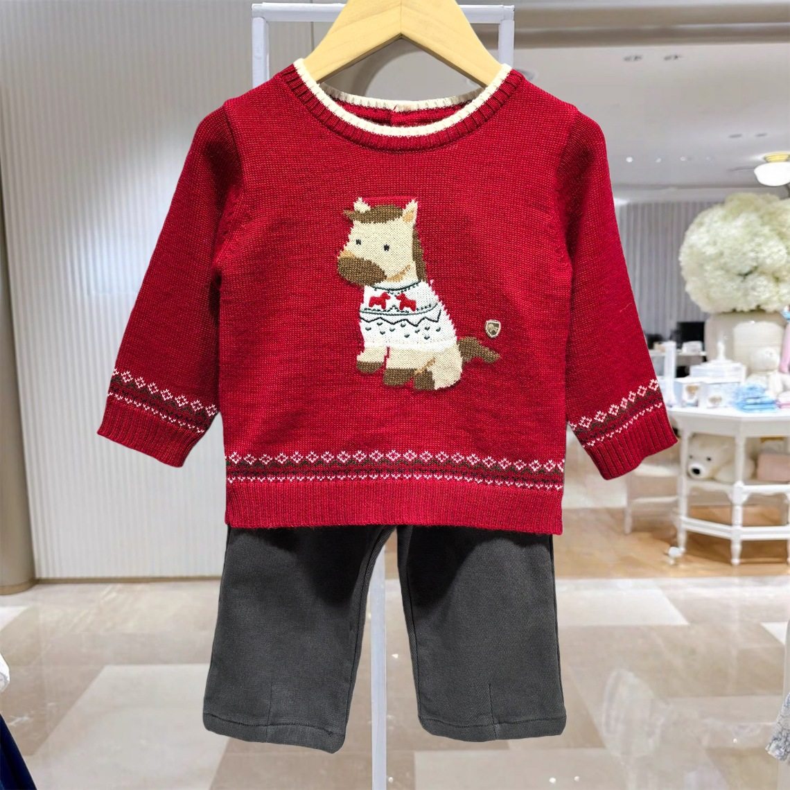 YD秋冬款男女宝宝羊毛毛衣抓绒打底裤2件套装过年新衣,童装/婴儿装/亲子装,套装,淘宝优惠券,粉丝福利购,淘宝优惠卷