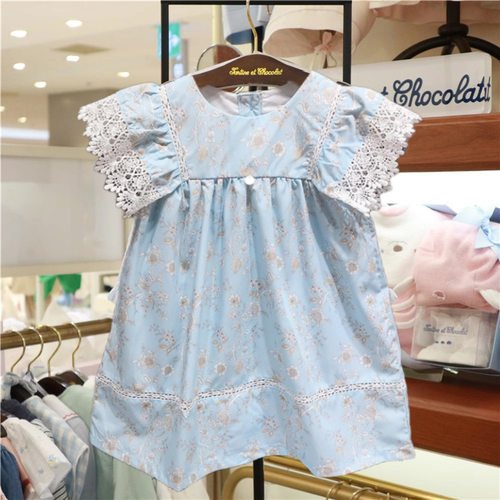 原D韩版童装夏款女童宫廷风碎花连衣裙公主裙礼服裙子MS441002