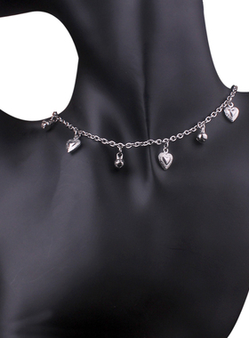 嘻哈铃铛项链爱心颈圈choker夜店百搭项圈 土酷首饰网红小巧吊坠