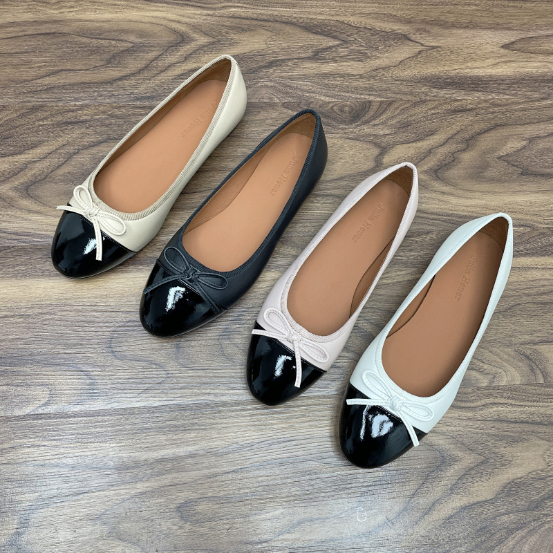 羊皮小香风配裙子单鞋软蝴蝶结