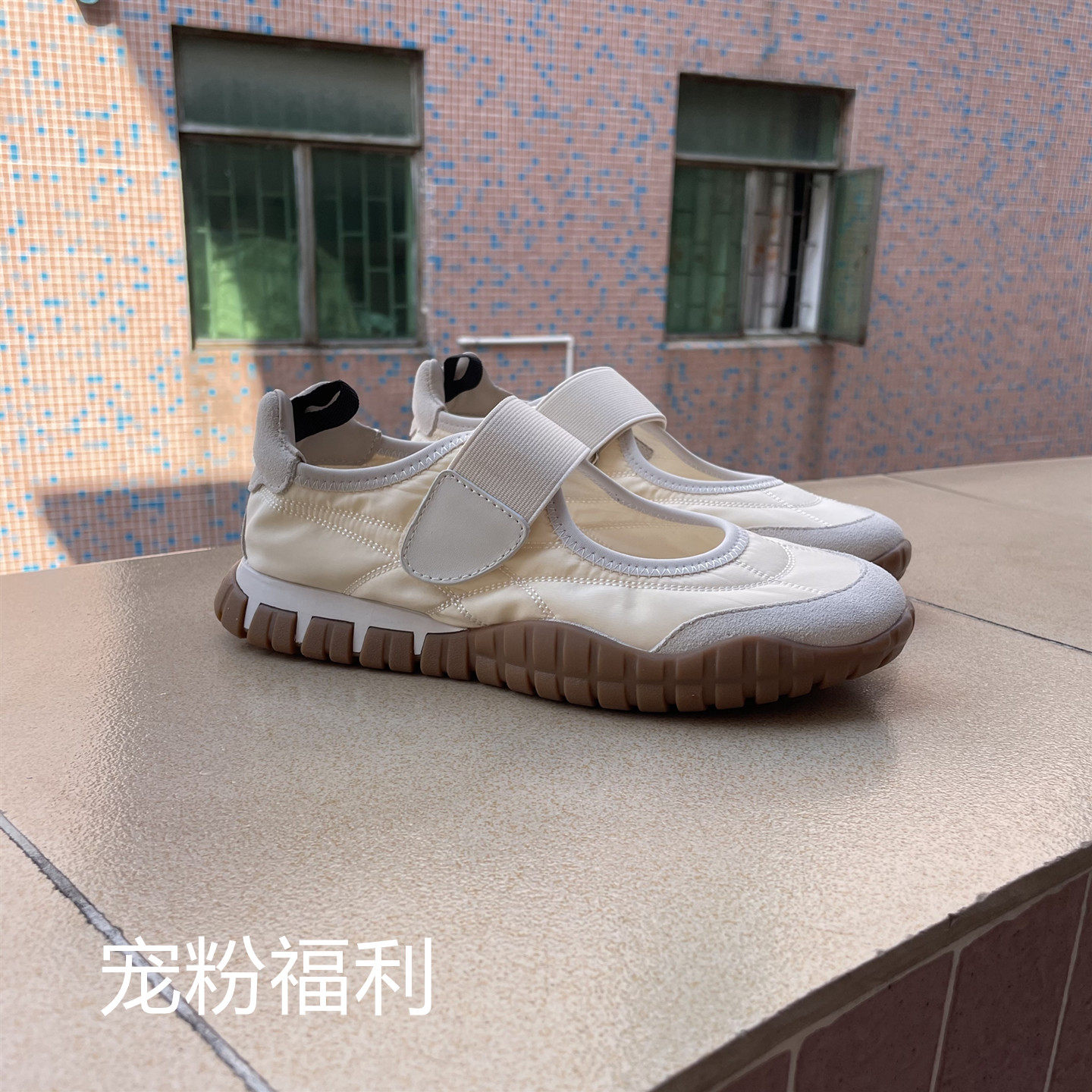外贸真皮拼接羽绒布德训鞋阿甘鞋魔术贴玛丽珍鞋女休闲鞋百搭透气