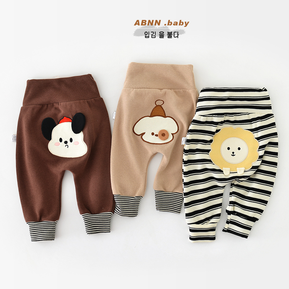 宝宝卡通高腰大pp裤子