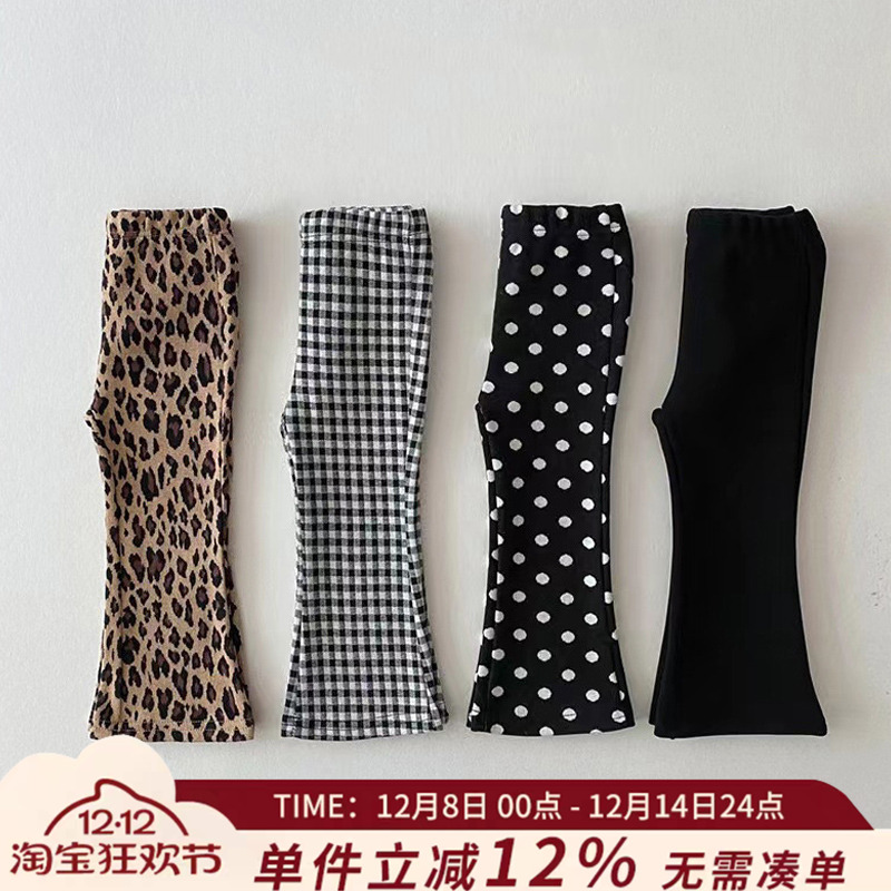 儿童打底裤春秋装0-3岁女宝宝修身洋气喇叭裤休闲外穿女童长裤ins