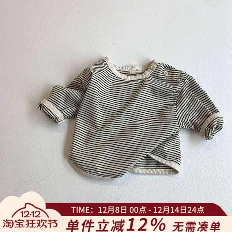 ins春秋装婴幼儿韩版条纹套头上