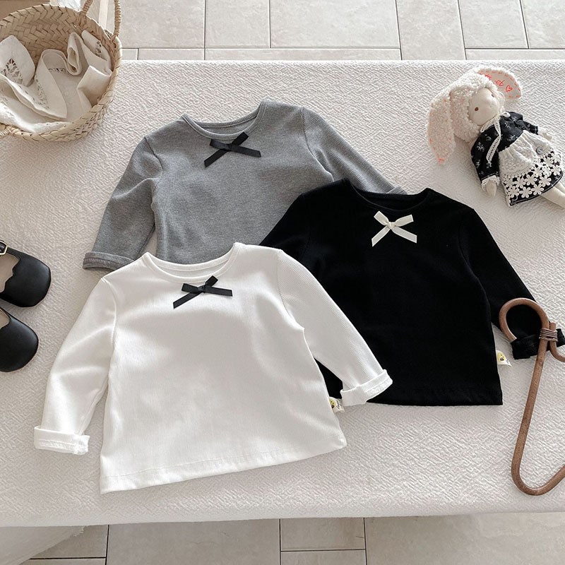 女宝宝可爱蝴蝶结长袖T恤