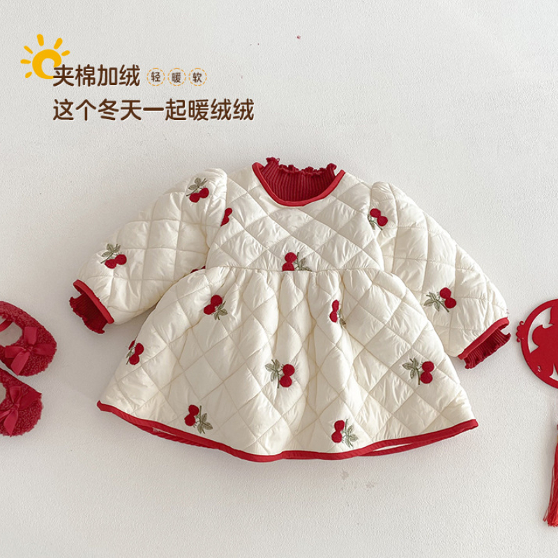 冬季女童加绒夹棉加厚公主裙