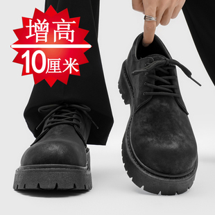 复古百搭休闲皮鞋 增高鞋 隐形内增高8cm6cm男鞋 冬季 潮 男10cm德比鞋