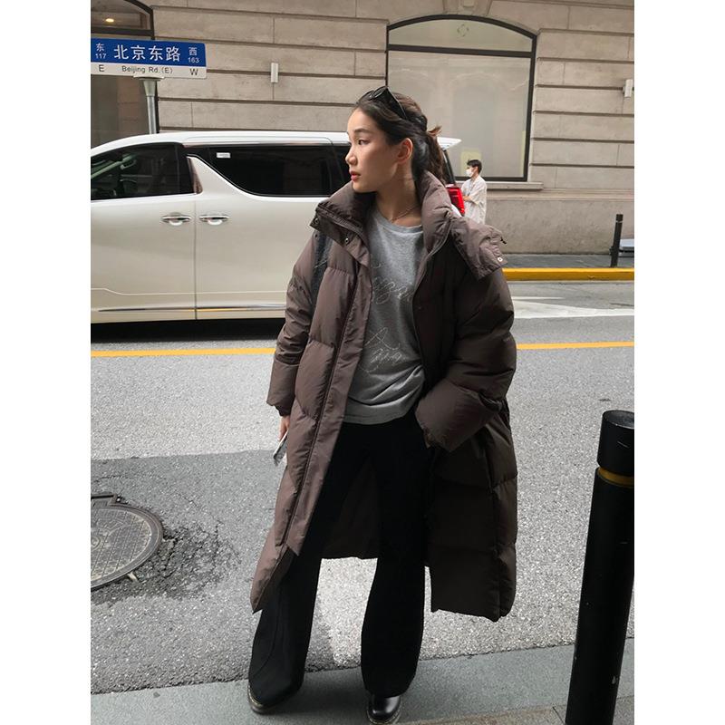 【八折福利款 卖完即止】可拆连帽长款羽绒服加厚白鸭绒外套A3746