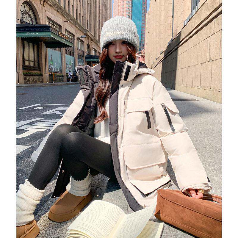 2026年冬季韩版新款滑雪服羽绒棉服工装棉衣加厚棉袄登山外套女