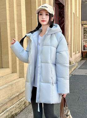 加厚泡芙羽绒棉服女中长款韩版宽松ins棉衣外套2025年新款棉袄潮