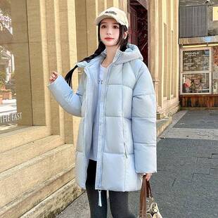 加厚泡芙羽绒棉服女中长款韩版宽松ins棉衣外套2025年新款棉袄潮