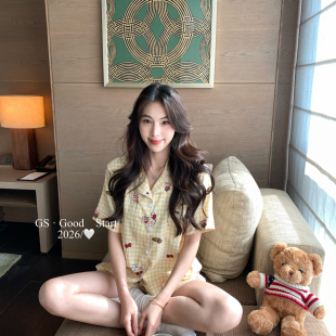 依依家韩系可爱甜美卡通休闲家居服睡衣套装 D001 两件套