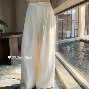 依依家 M0088X 自留两条了春夏韩系慵懒百搭阔腿垂感休闲裤