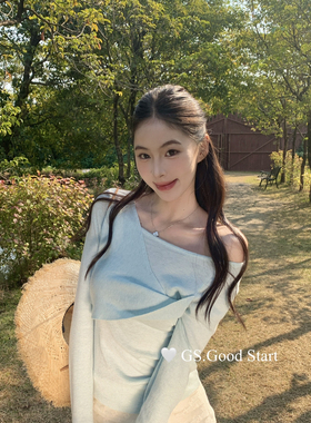 依依家季气质纯欲简约小设计针织小衫（含3.7绵羊毛）D1026