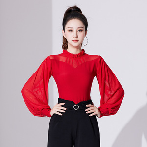 拉丁舞练功服女长袖跳舞