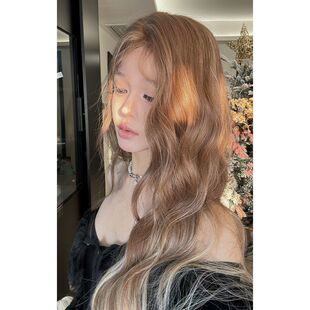 亚裔渐变水波纹假发全头气质挑染渐变卷发女神发仿真长卷发